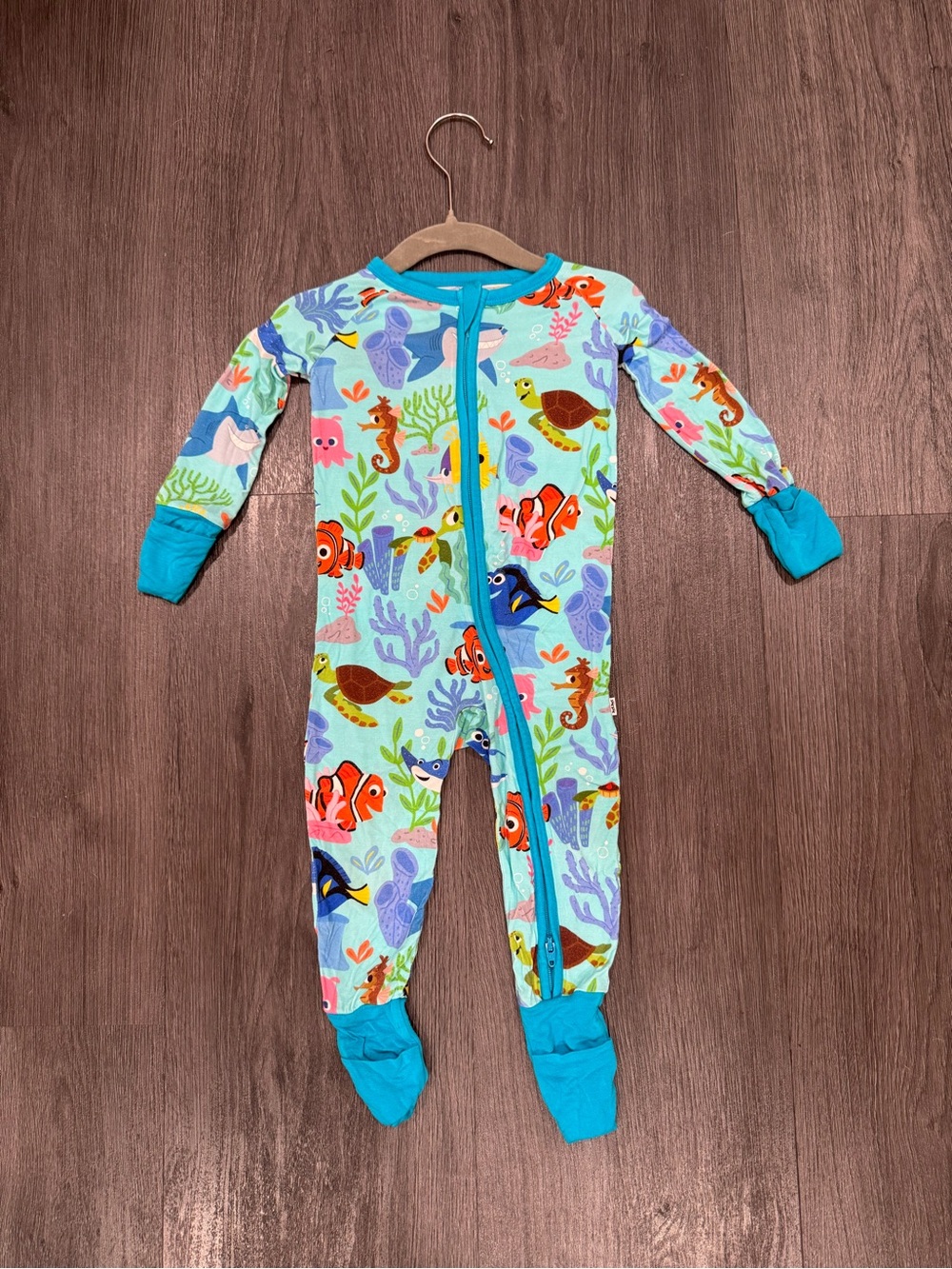 Little Sleepies Turquoise Ocean Creature Zip Footie Pajamas
